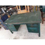 Green metal industrial desk