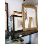 3 framed mirrors along with other items