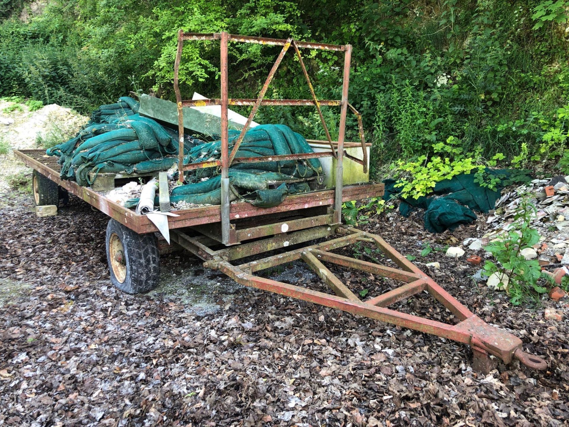 18ft 4 Wheel Hay Trailer c/w Front Steering (Mesh Bed)