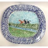 A vintage Hinchcliffe & Barber platter, decorated