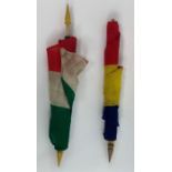 Two vintage cotton flags/pennants, including a Welsh