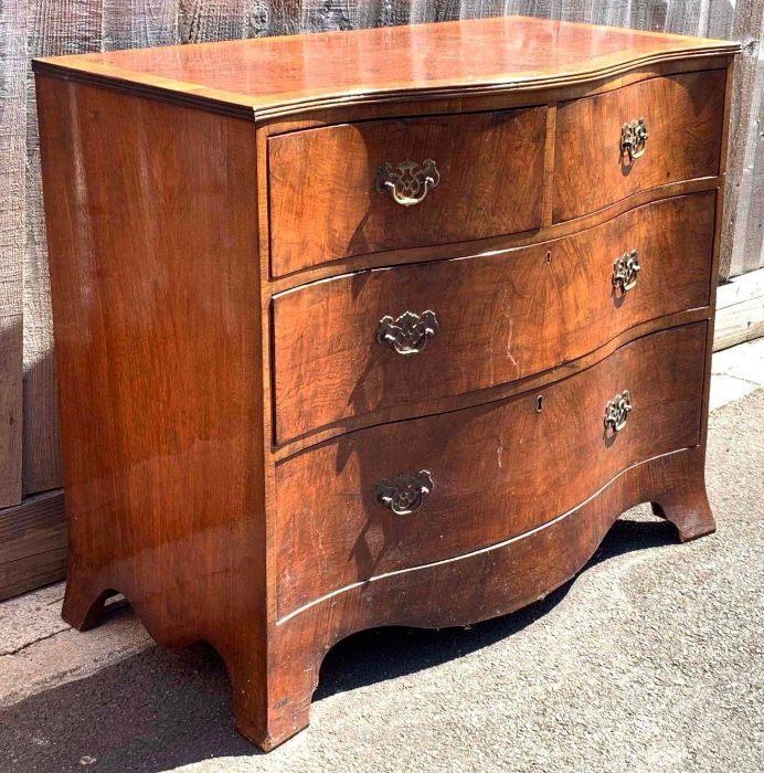 A 20th century walnut chest of two s - Image 2 of 6