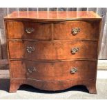 A 20th century walnut chest of two s