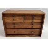 An early 20th century oak engineers chest set with