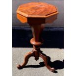 A Victorian mahogany work/sewing table, standing o