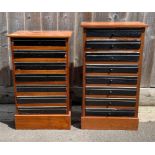 Two vintage table top collectors cabinets, one set