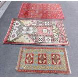 Three 20th century decorative rugs, various sizes