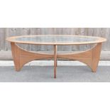 A mid century G Plan Astro table with glass insert