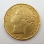 A Queen Victoria 1872 full shield back sovereign