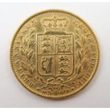 A Queen Victoria 1865 full shield back sovereign
