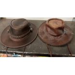 2 waxed leather outback/bush hats