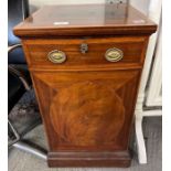 A Victorian inlaid side cabinet, door with fitted