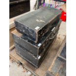 Pine tool trunk and 2 carpenters boxes including t