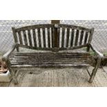 Weathered hardwood garden bench