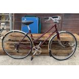 27" Maroon Falcon ladies old style bicycle with mu