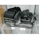 Polaroid Spirit 600 camera and Chinon film camera