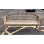 Lutyens style hardwood garden bench