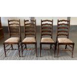 4 Elm ladder back dining chairs
