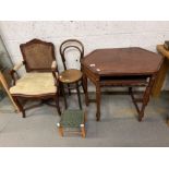 High back bentwood bistro chair along with an orna