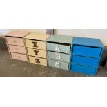 4 Painted 3 drawer chests
