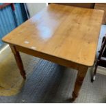 20th Century pine kitchen table with drawer