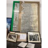 Vintage photographs, framed and loose maps and oth