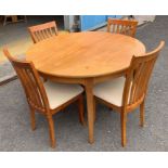 Mid century style teak extending table along with