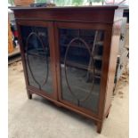 Edwardian glazed mahogany bookcase