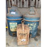 2 Esso Blue paraffin cans along with one other