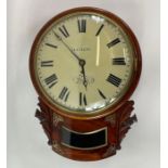 A Victorian Scottish mahogany wall clock, the dial