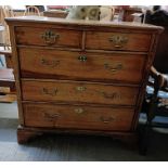 A 19th century mahogany chest of drawers, with bra