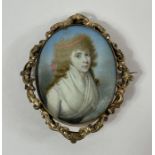 A 19th century portrait miniature of a male, in or