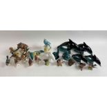 A collection of 20th century ceramic animals inclu