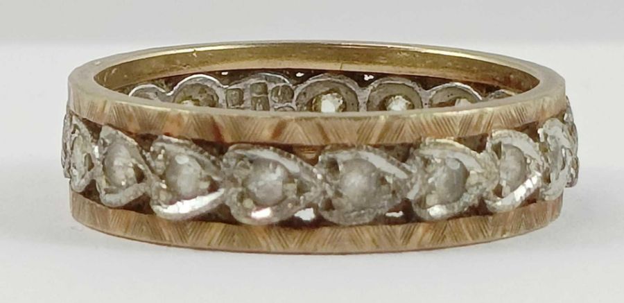 A 9ct gold white stone full eternity ring, each st - Image 2 of 2