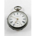 A silver cased pocket watch, Birmingham, 1900, the