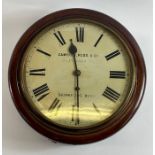 A Victorian mahogany wall clock, the dial printed