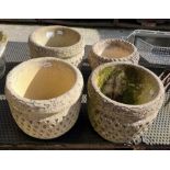 4 reconstituted stone plant pots