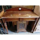Victorian mahogany hall table along with a lead li