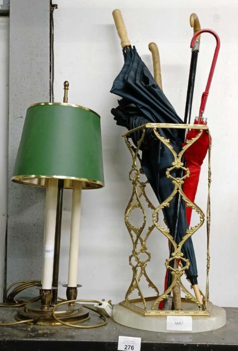 Hard stone & metal umbrella rack with umbrellas &