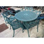 Decorative cast aluminium garden table along with