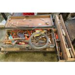 Carpenters trunk including hand tools