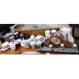 Kenwood mini mixer, mantle clock & various ceramic