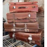 Collection of 4 vintage suitcases