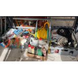 Garage equipment to include tools, wiring, hose re