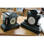 2 slate mantle clocks