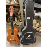 Donner model DAG-1C acoustic guitar in case along