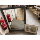 Large decorative framed mirror along with a framed