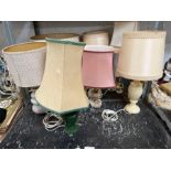 Collection of desk lamps to include hardstone, met