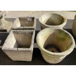 4 reconstituted stone plant pots