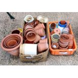 Collection of terracotta & other plant pots